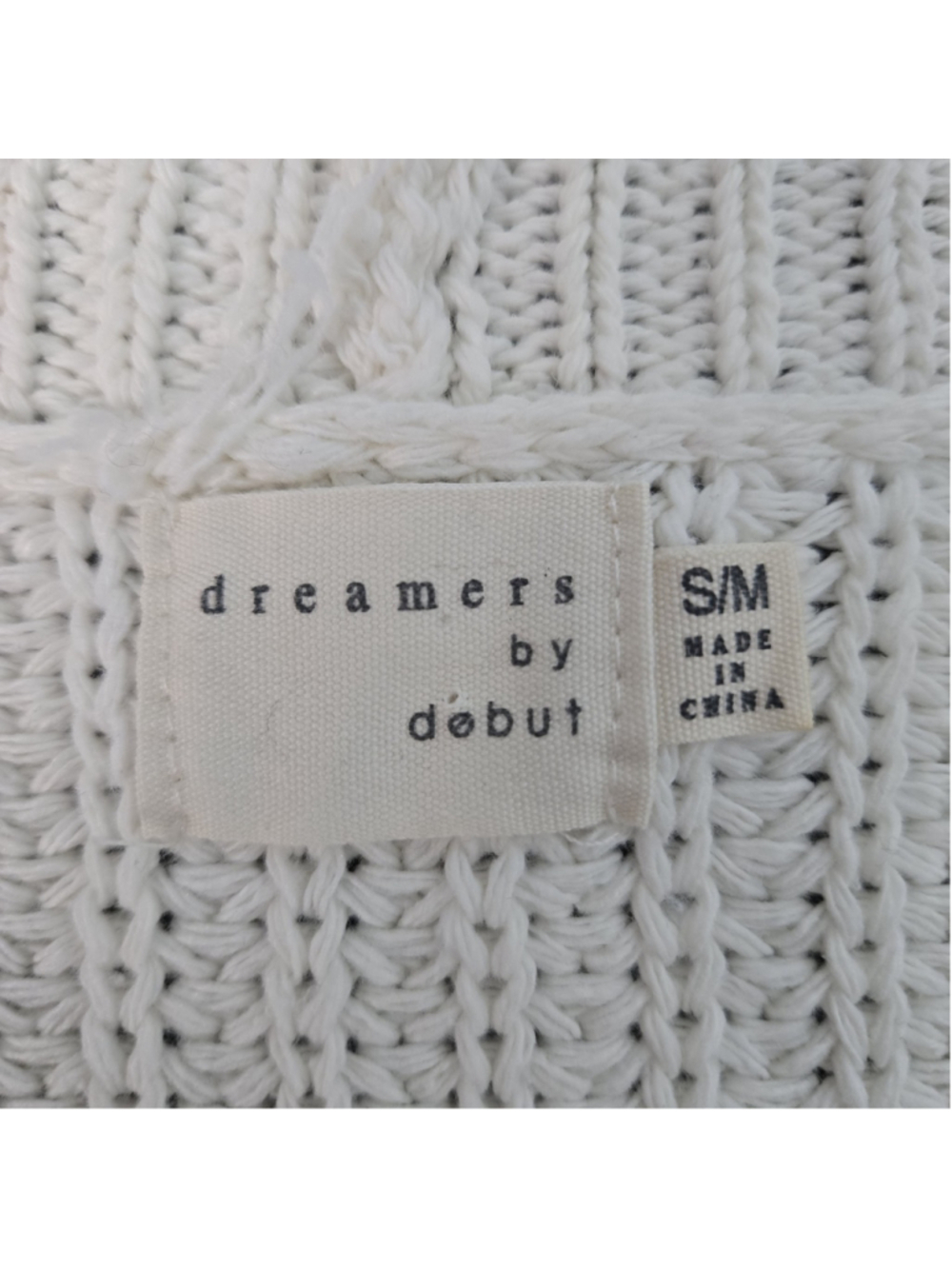 Dreamers Womens Granny Square Crochet Open Knit Cardigan S/M White Cottagecore - Picture 5 of 9
